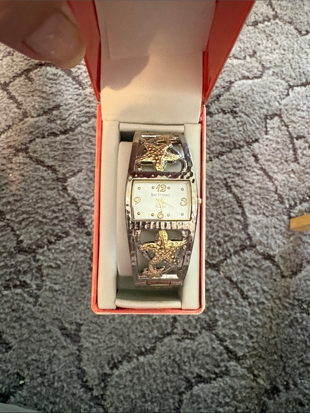 Bay Studio Gold Starfish Accent Bangle Watch - Gold and Silver